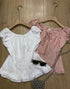 Casual Summer Lace Button Down Off-Shoulder Blouse
